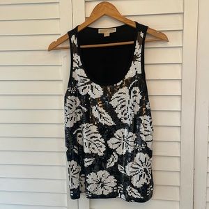 Black and white sequin Michael’s Kors tank top